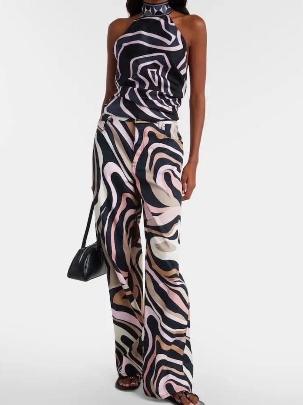 Emilio Pucci Black and Pink Women's Top